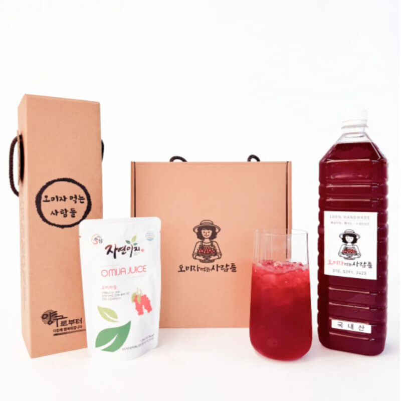 오미자 먹는 사람들,오미자 먹는 사람들 - 양구 오미자청 선물세트 500ml x 3병