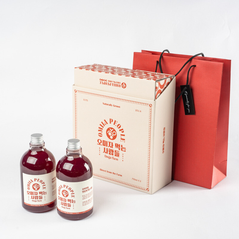 오미자 먹는 사람들,오미자 먹는 사람들 - 양구 오미자청 750ml * 2병 선물세트